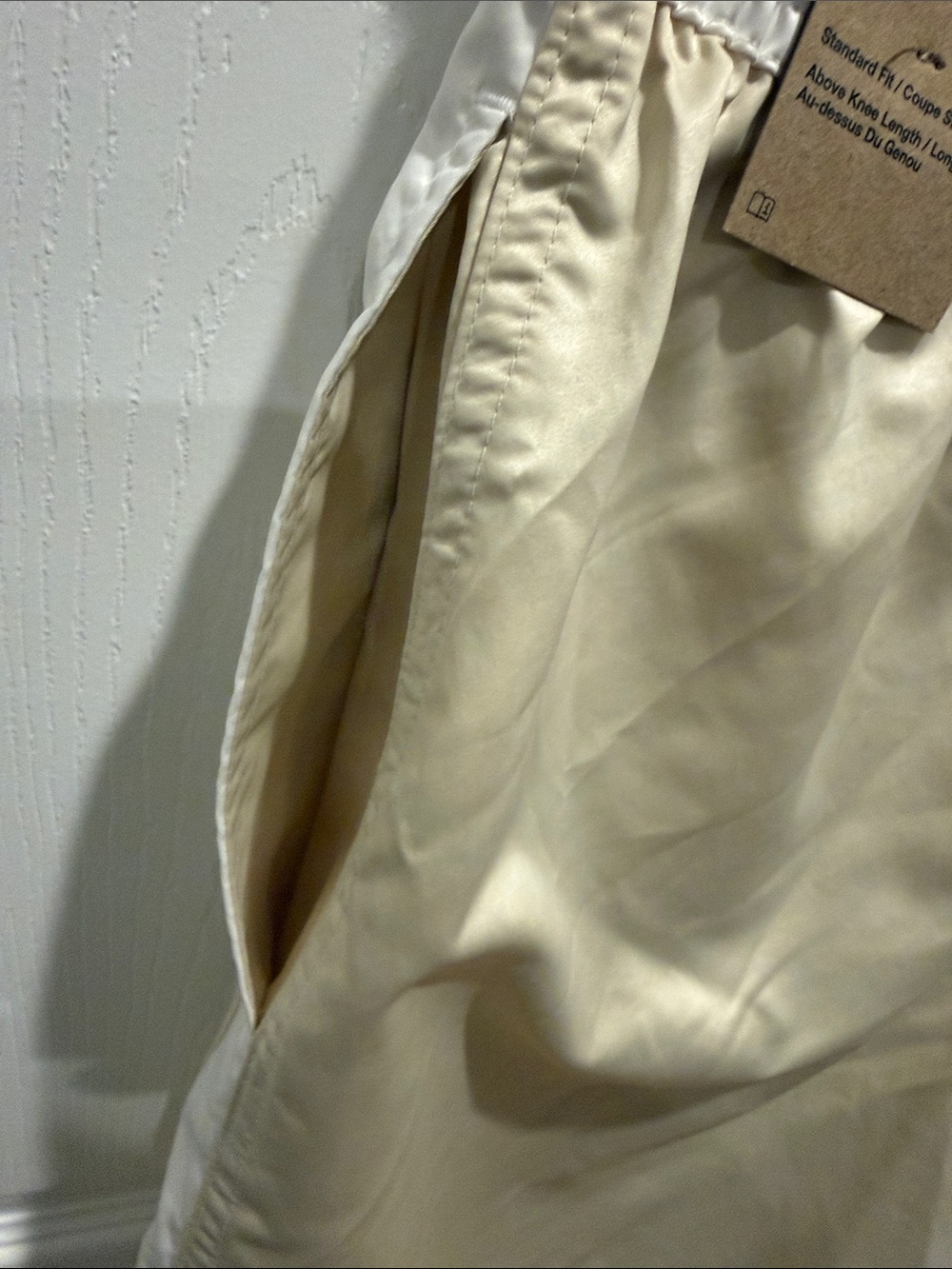 Nike Cream and White Athletic Shorts with Side Panels - Picture 6 of 7